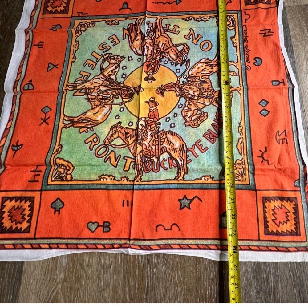 Buckeye Blake Bandana Unisex OS Orange On The Western Front Vintage 1993 Art